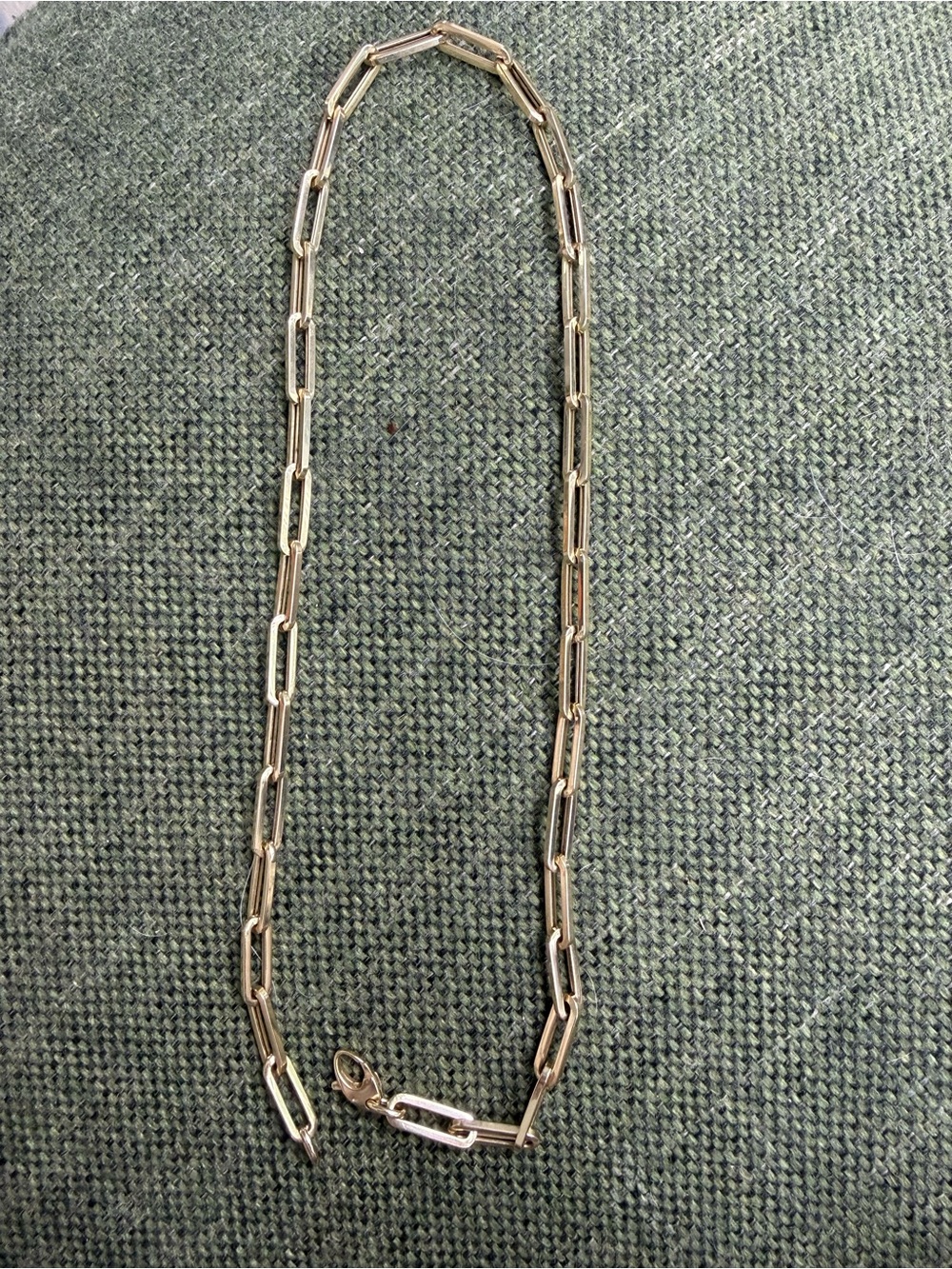 14k yellow gold 18 inch paperclip necklace